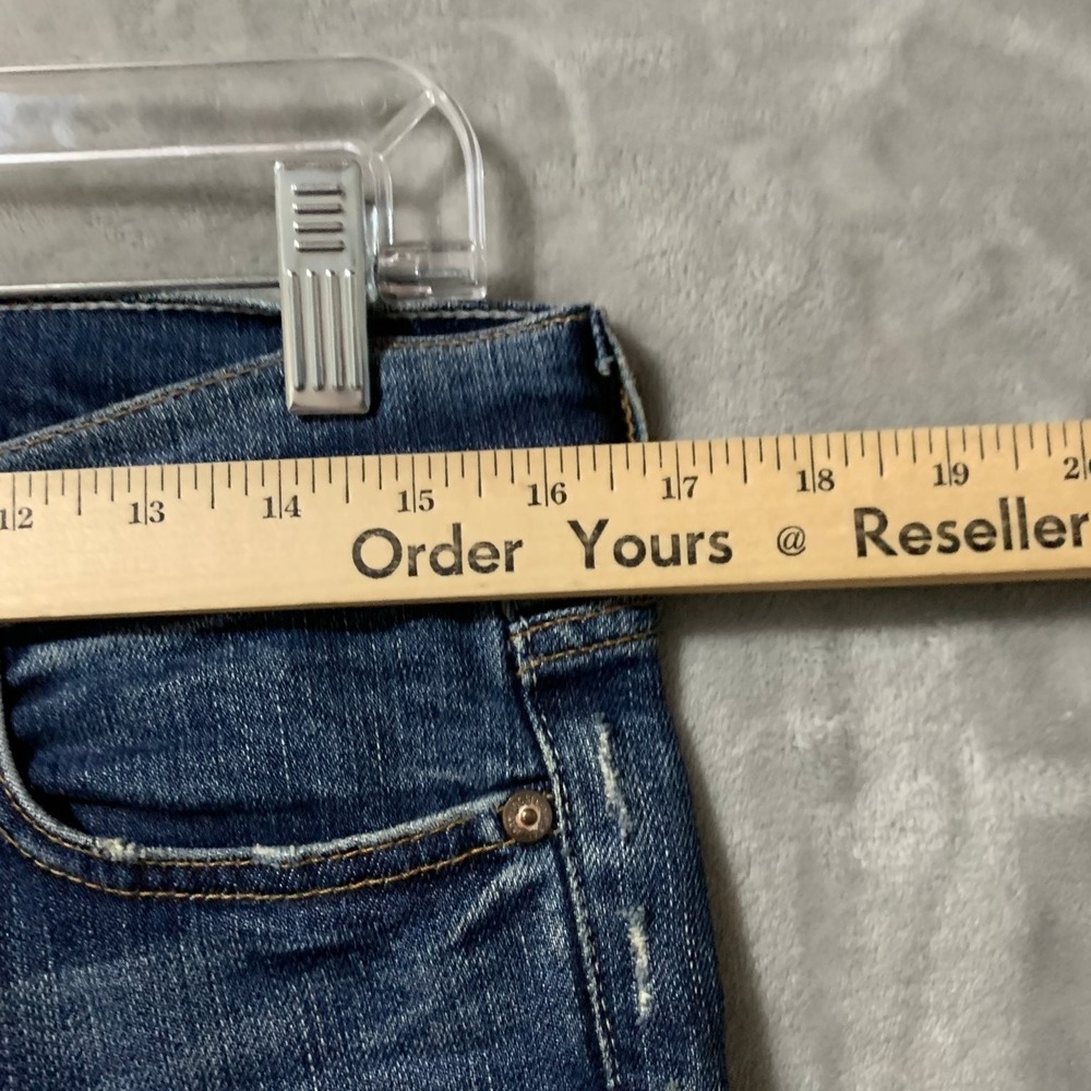 7 For All Mankind Dojo Women's Cropped Capri Jeans Size 27 Distressed Stretch - Picture 13 of 15